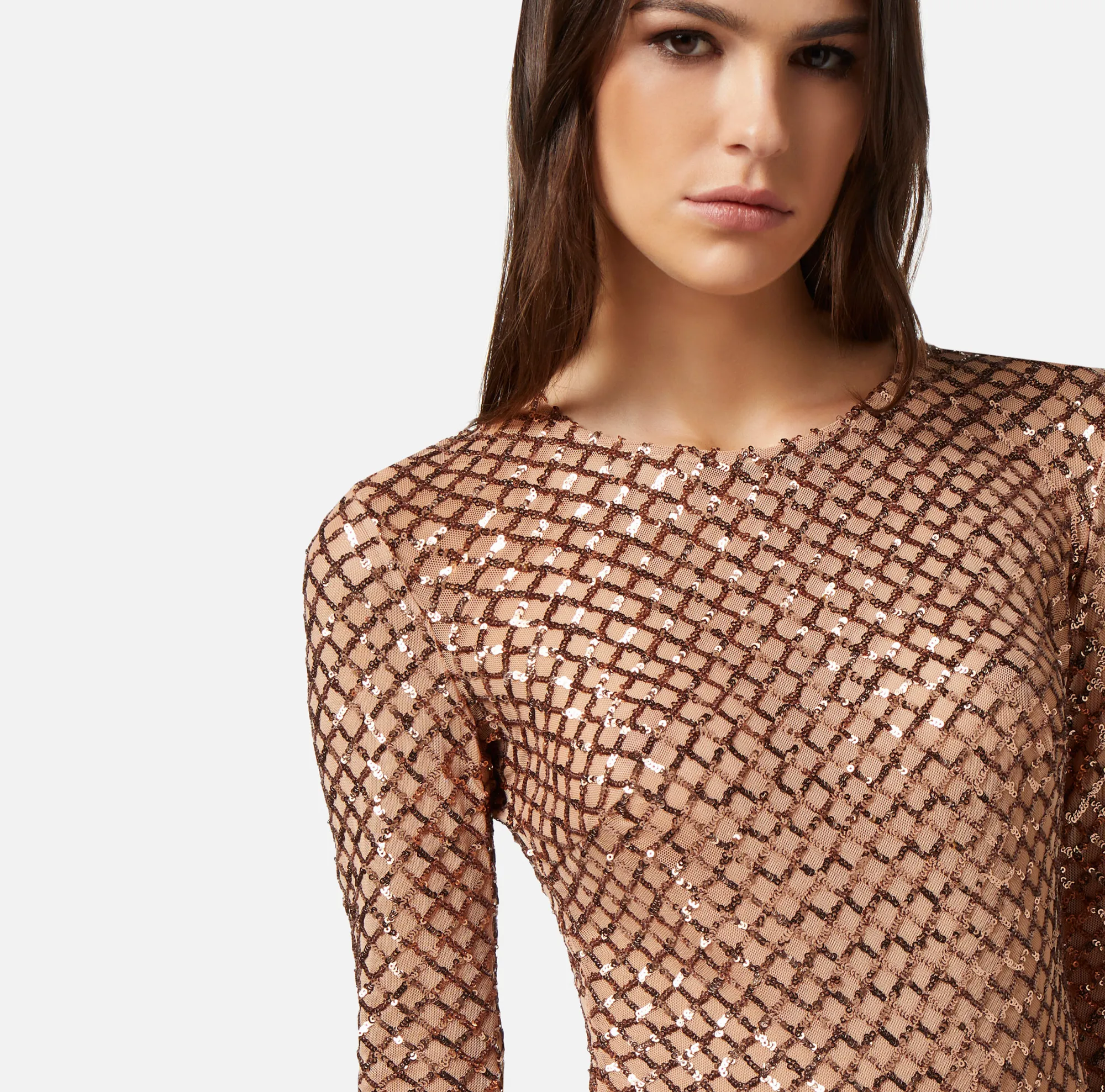 Elisabetta Franchi Body In Paillettes Chevron^ Top, T-Shirt & Body