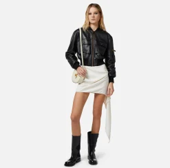 Elisabetta Franchi Bomber Cropped In Pelle^ Giacche & Trench