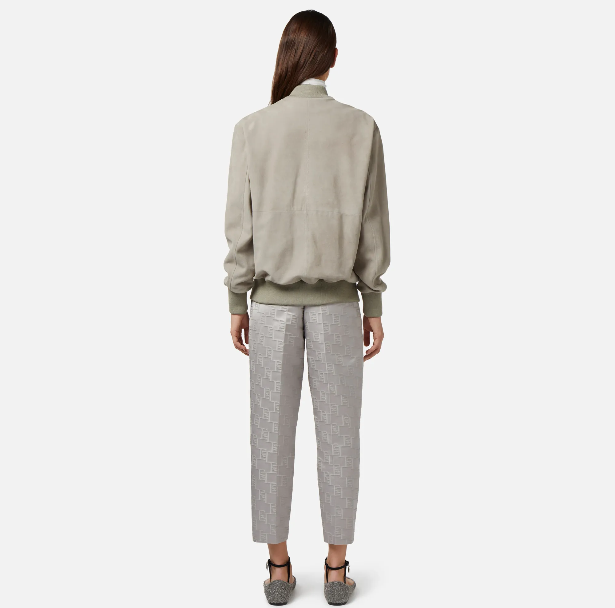 Elisabetta Franchi Bomber In Pelle Scamosciata^ Giacche & Trench