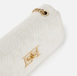Elisabetta Franchi Borsa A Spalla In Rafia Jacquard^ Borse A Tracolla