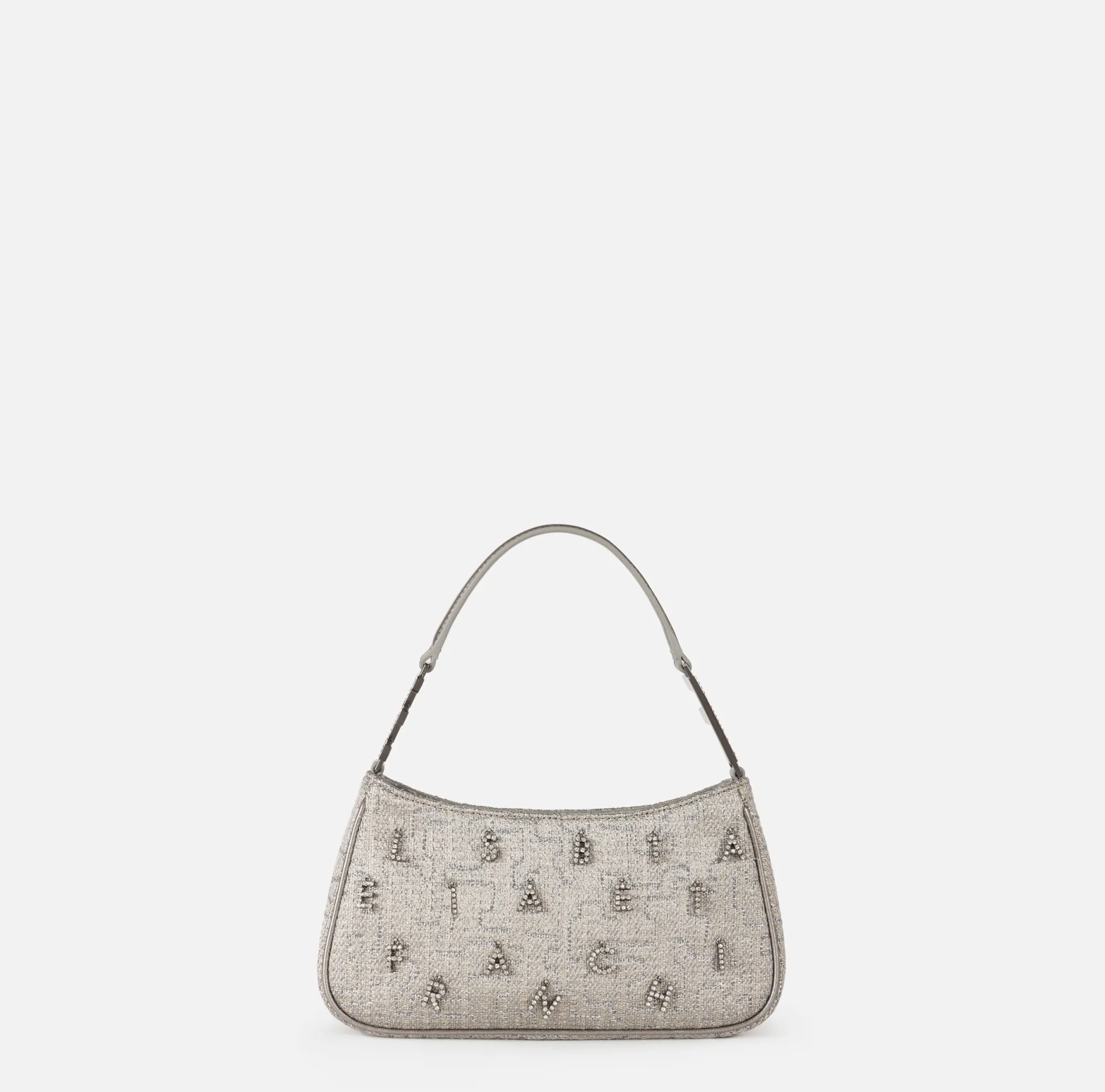 Elisabetta Franchi Borsa A Spalla In Tweed Lurex Con Lettering Di Strass^ Borse A Spalla