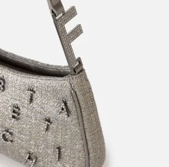 Elisabetta Franchi Borsa A Spalla In Tweed Lurex Con Lettering Di Strass^ Borse A Spalla