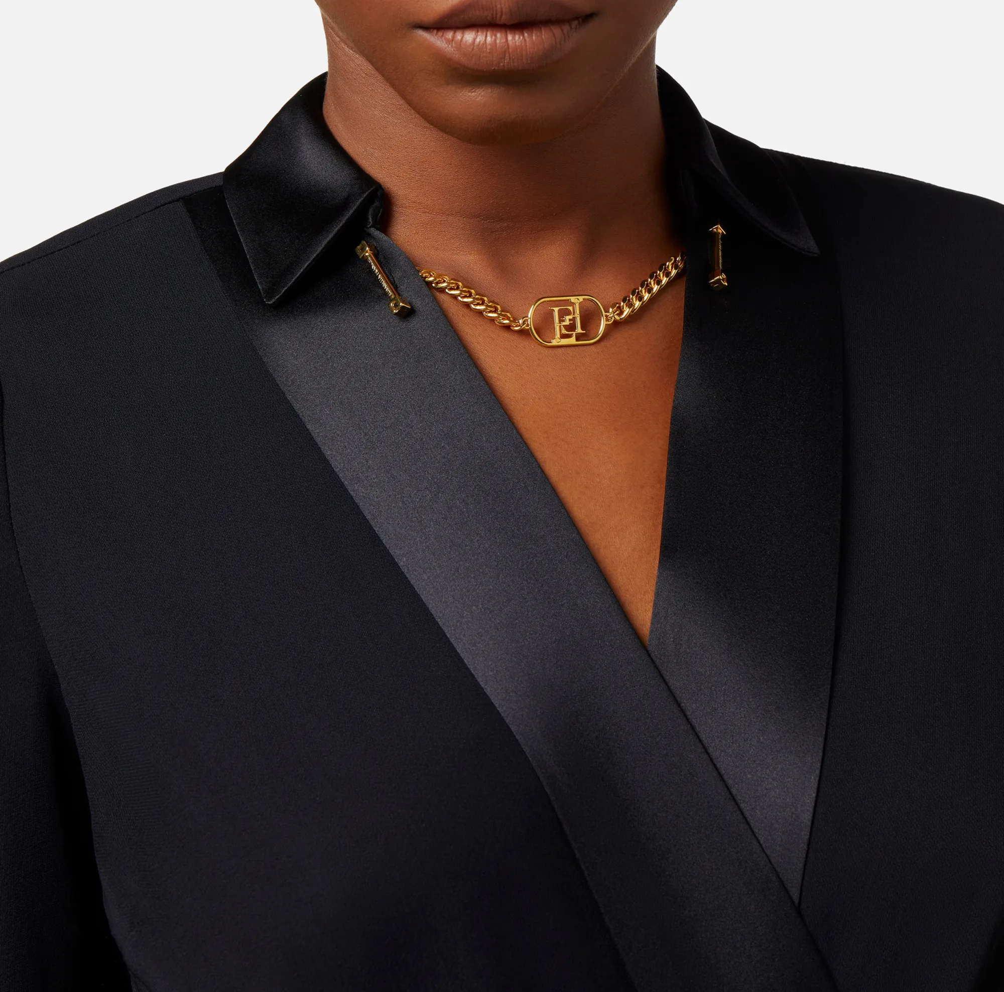 Elisabetta Franchi Camicia Body Incrociata In Georgette Di Viscosa^ Top, T-Shirt & Body