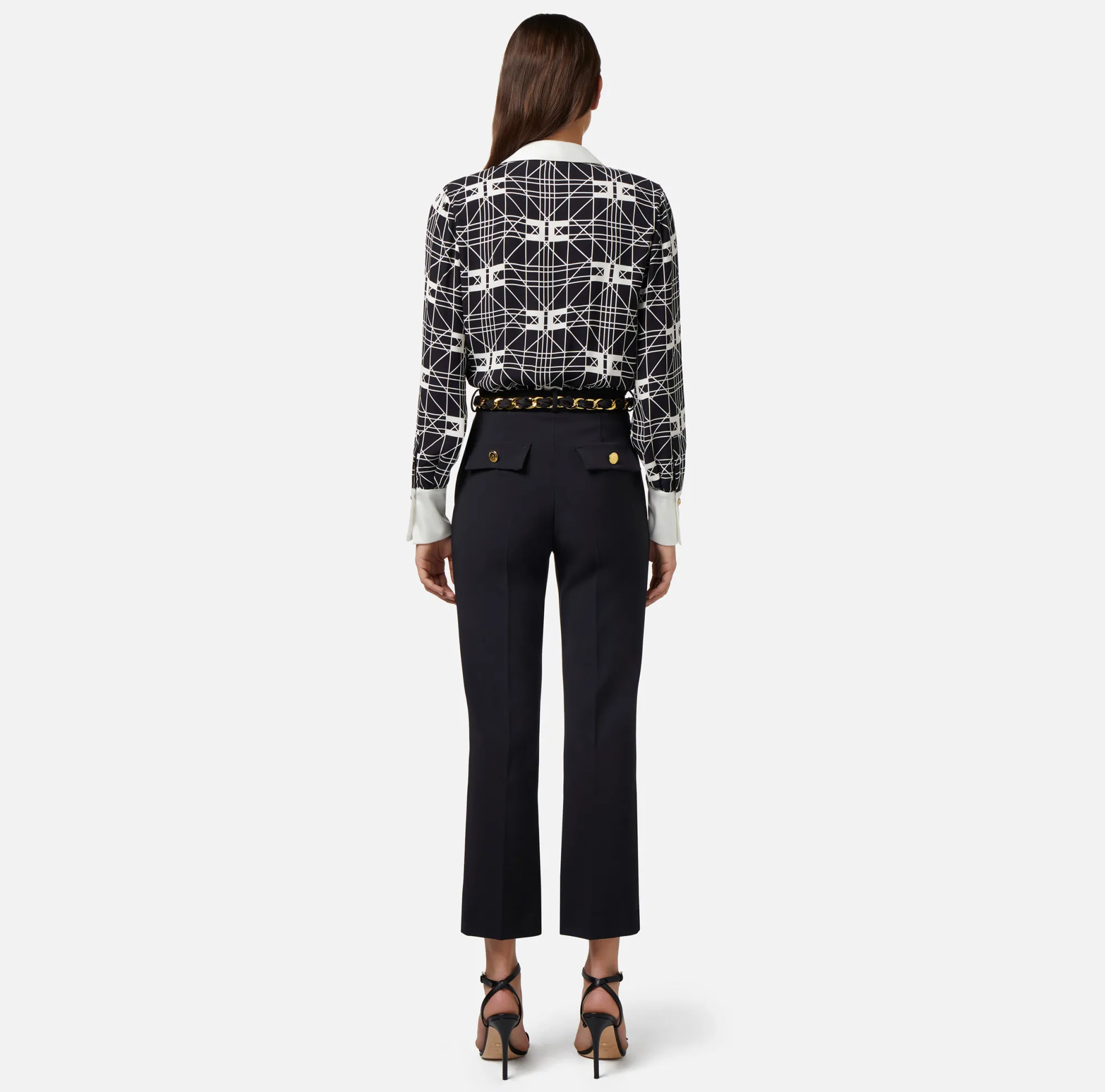 Elisabetta Franchi Camicia Body Incrociata In Georgette Di Viscosa Stampata^ Top, T-Shirt & Body