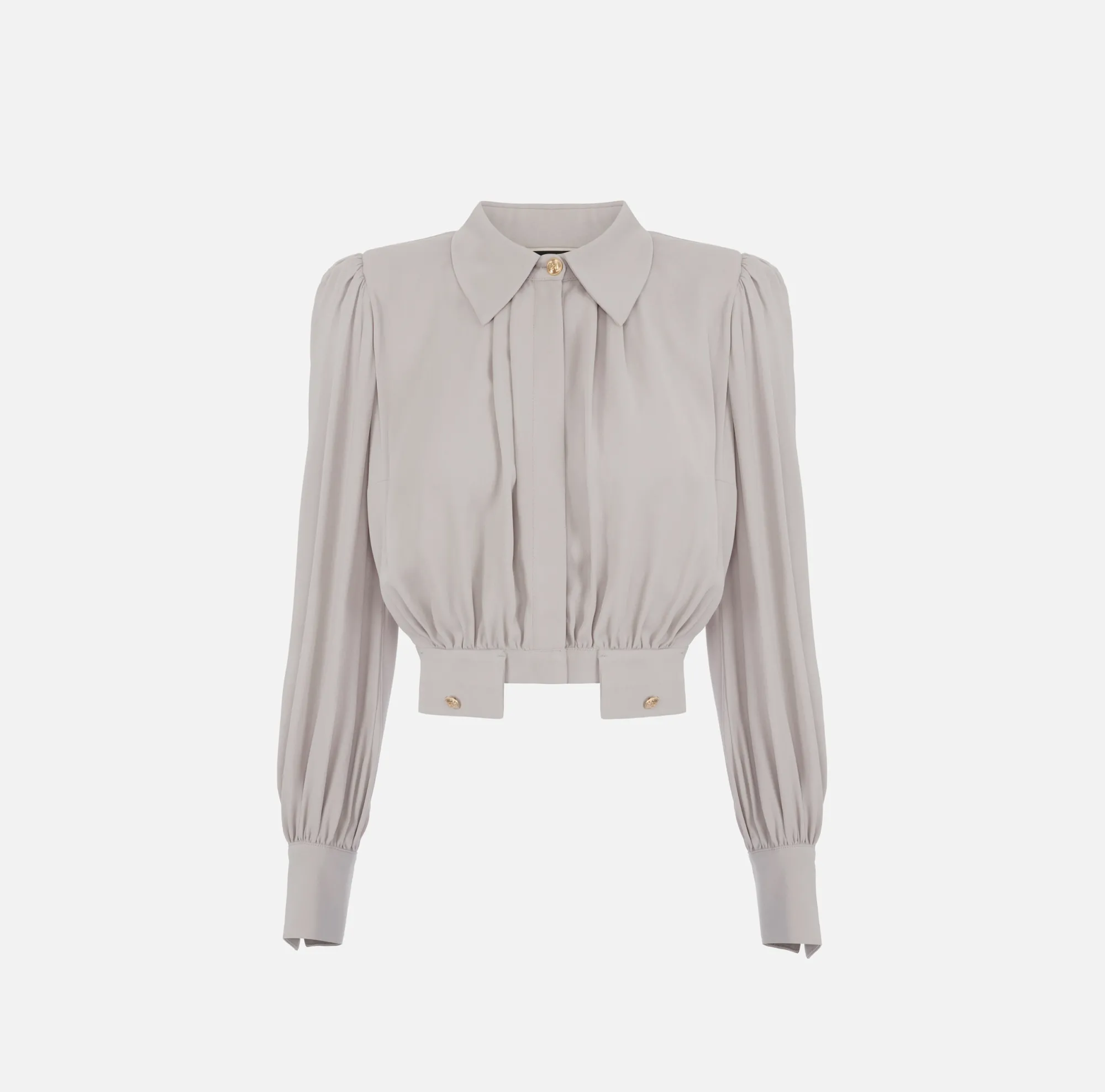 Elisabetta Franchi Camicia Cropped In Georgette Di Viscosa^ Camicie E Bluse