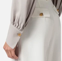 Elisabetta Franchi Camicia Cropped In Georgette Di Viscosa^ Camicie E Bluse