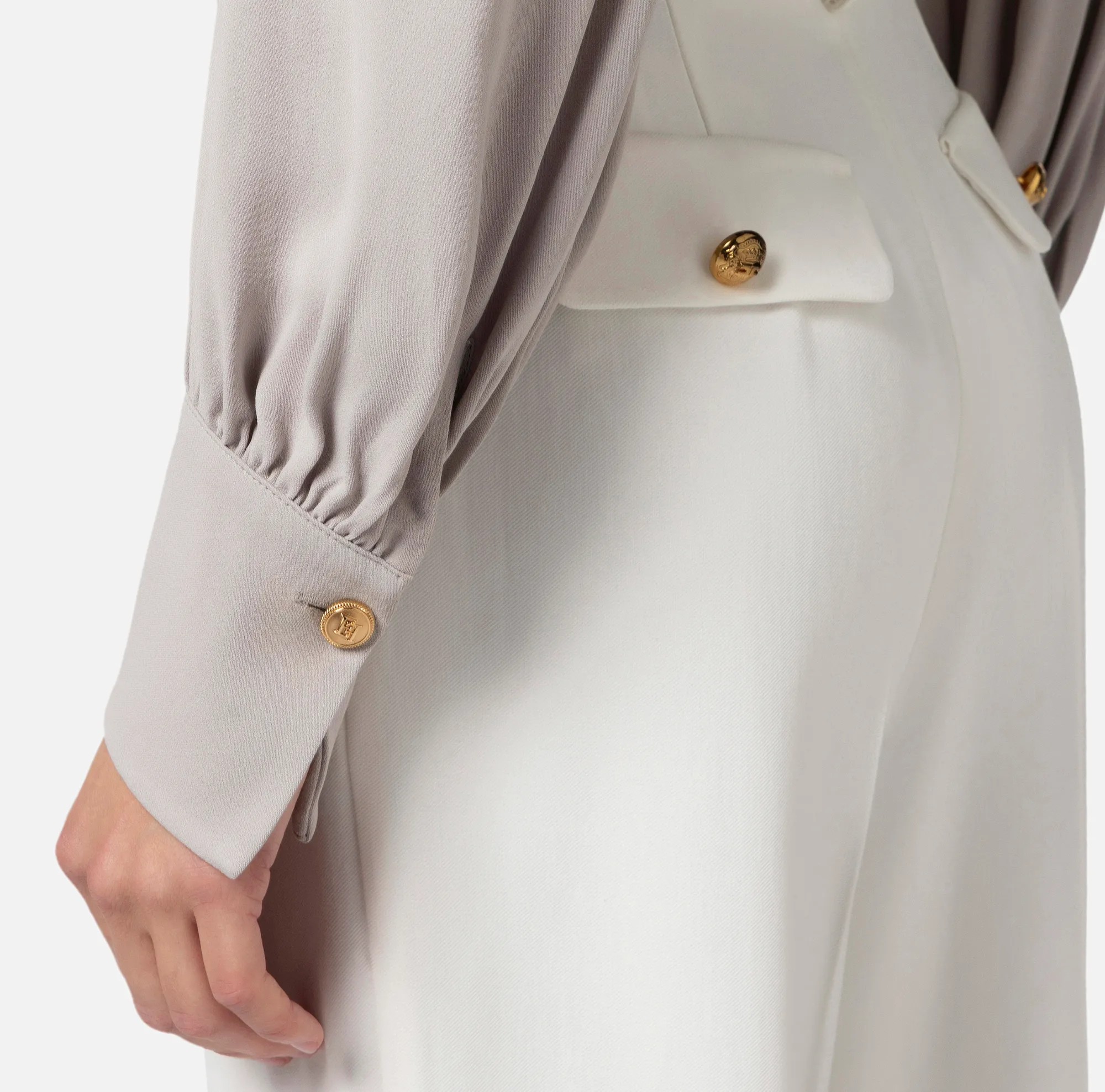 Elisabetta Franchi Camicia Cropped In Georgette Di Viscosa^ Camicie E Bluse
