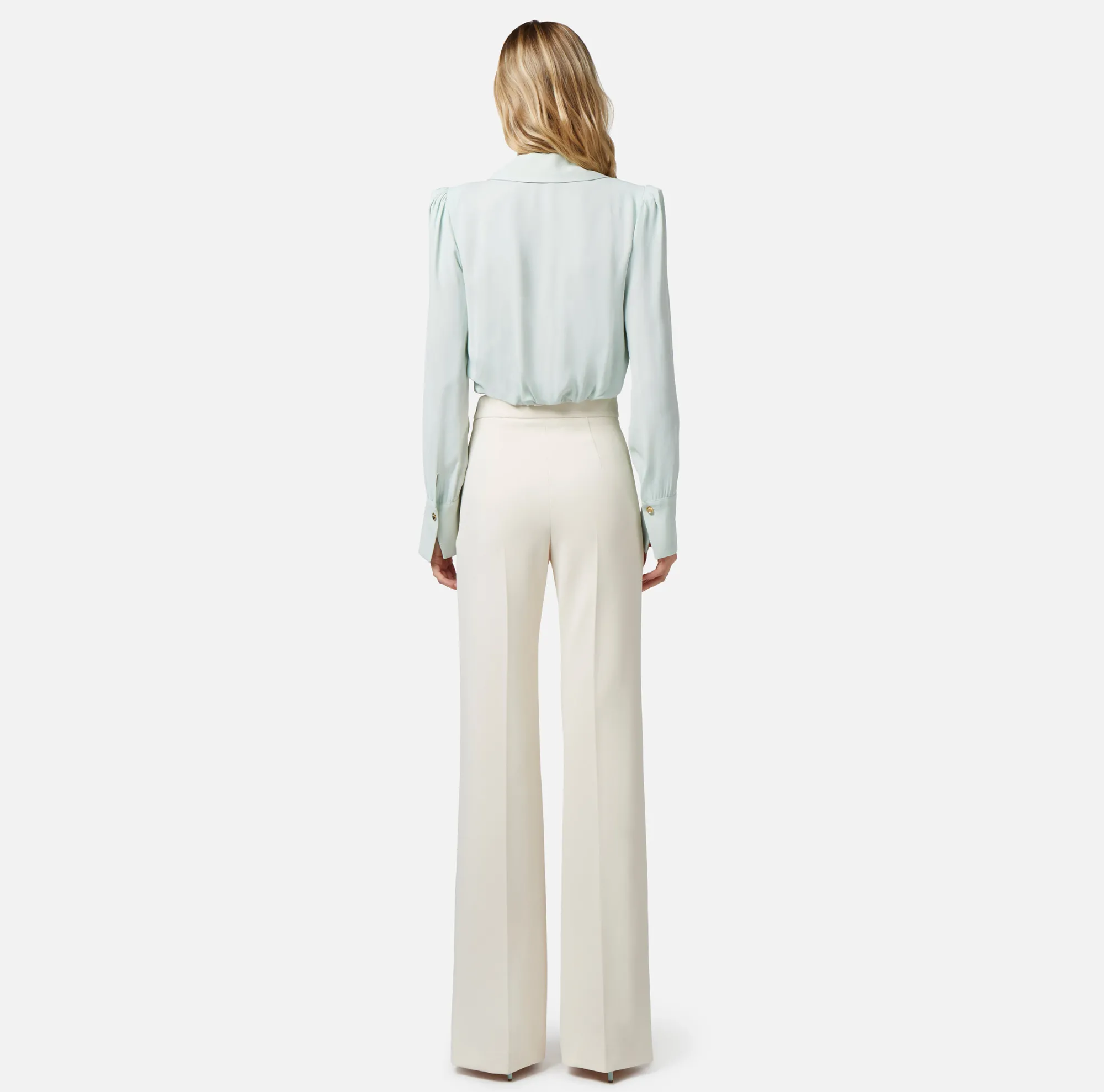 Elisabetta Franchi Camicia Cropped In Georgette Di Viscosa Con Catena Foulard^ Camicie E Bluse