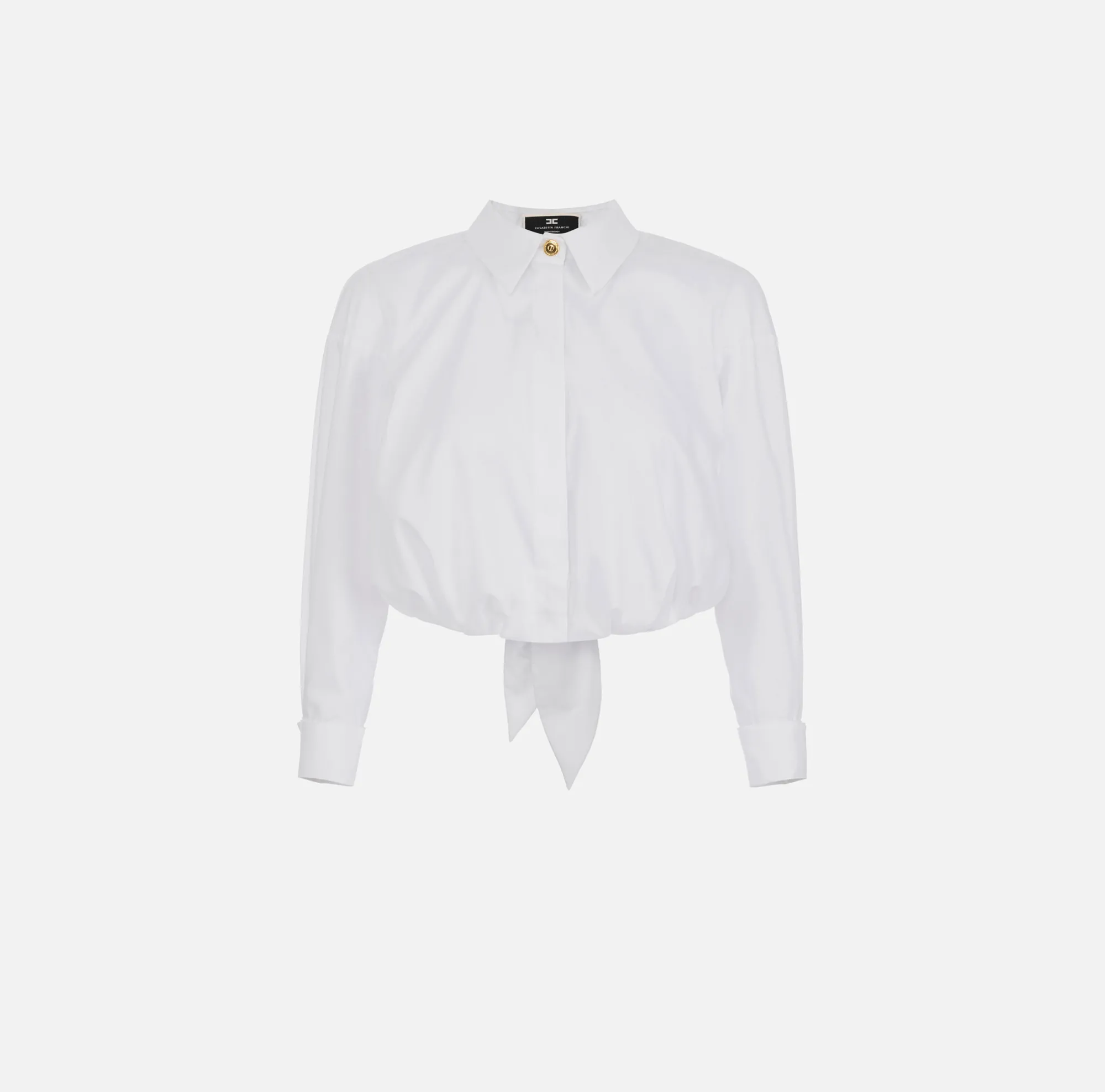Elisabetta Franchi Camicia Cropped In Popeline Di Cotone^ Camicie E Bluse