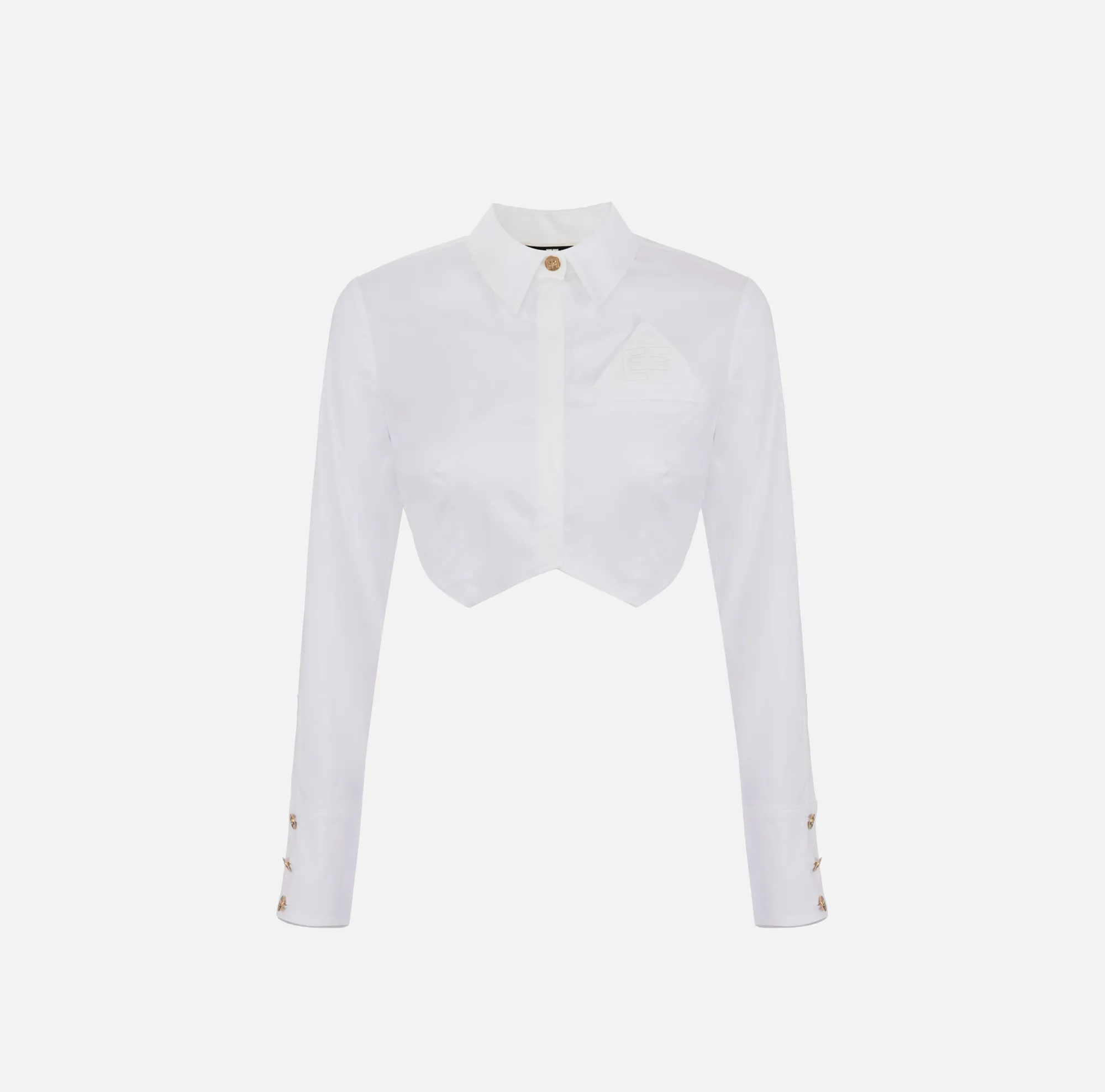 Elisabetta Franchi Camicia Cropped In Popeline Di Cotone^ Camicie E Bluse