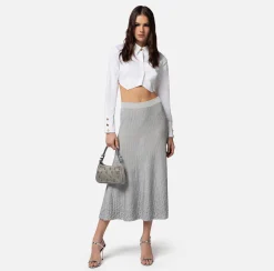 Elisabetta Franchi Camicia Cropped In Popeline Di Cotone^ Camicie E Bluse