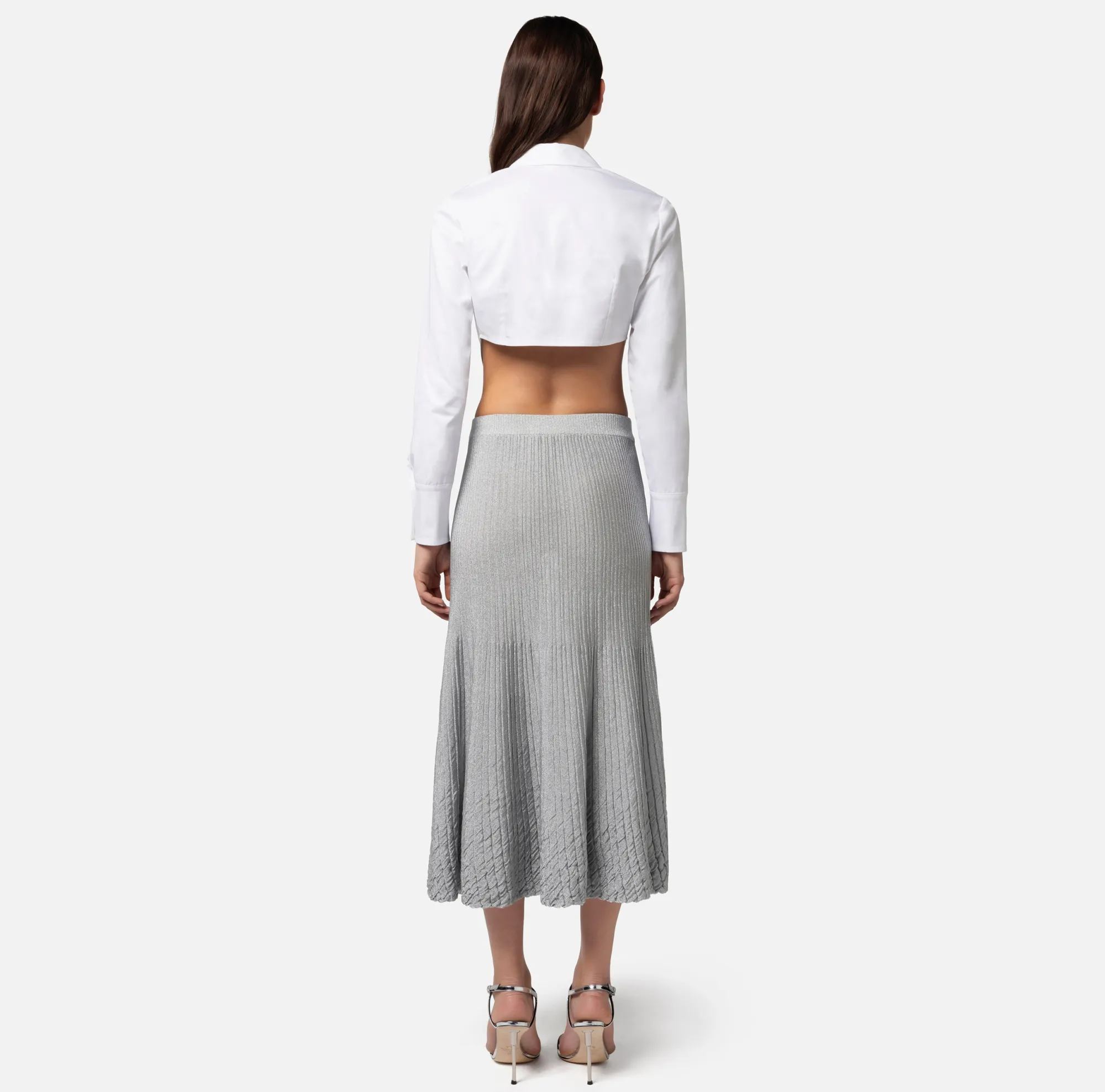 Elisabetta Franchi Camicia Cropped In Popeline Di Cotone^ Camicie E Bluse