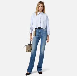 Elisabetta Franchi Camicia Cropped In Popeline Di Cotone^ Camicie E Bluse