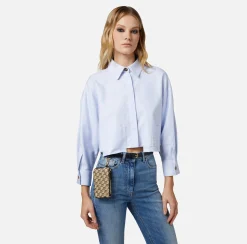 Elisabetta Franchi Camicia Cropped In Popeline Di Cotone^ Camicie E Bluse
