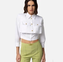 Elisabetta Franchi Camicia Doppiata In Popeline Di Cotone^ Camicie E Bluse