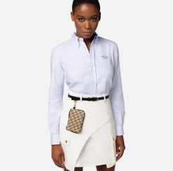 Elisabetta Franchi Camicia Dritta In Popeline Di Cotone Con Ricamo Logo^ Camicie E Bluse