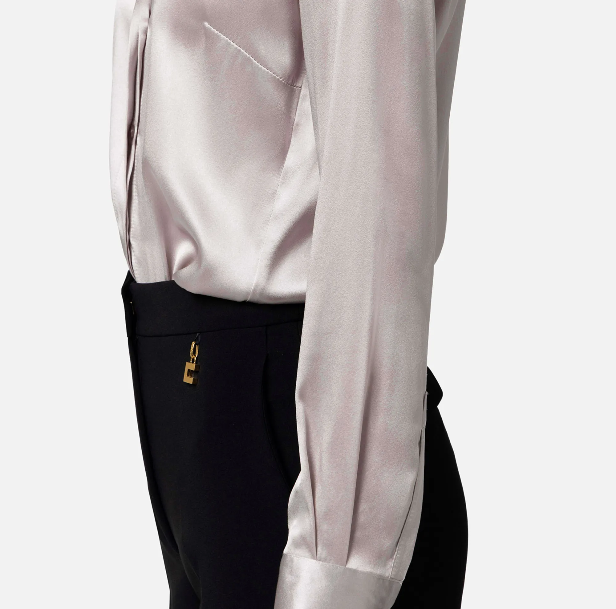 Elisabetta Franchi Camicia Dritta In Raso Di Seta^ Camicie E Bluse