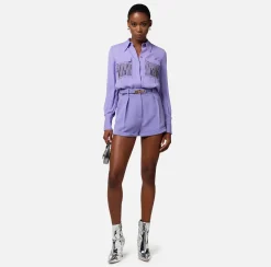 Elisabetta Franchi Camicia In Georgette Di Viscosa Con Tasche Ricamate^ Camicie E Bluse