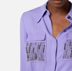 Elisabetta Franchi Camicia In Georgette Di Viscosa Con Tasche Ricamate^ Camicie E Bluse