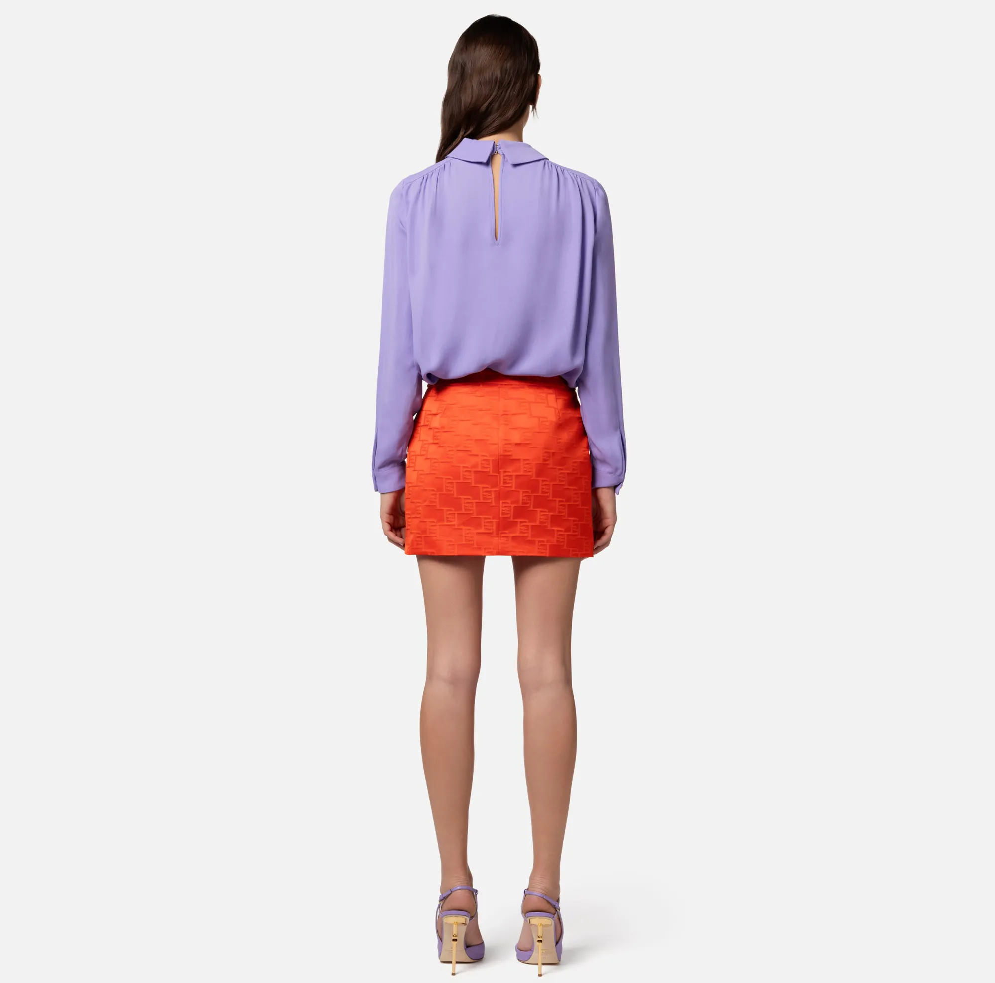 Elisabetta Franchi Camicia In Georgette Di Viscosa Con Accessorio Sul Collo^ Camicie E Bluse