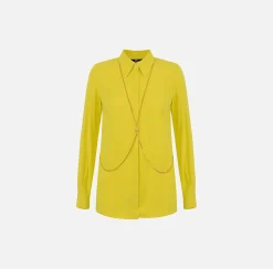 Elisabetta Franchi Camicia In Georgette Di Viscosa Con Body Chain^ Camicie E Bluse