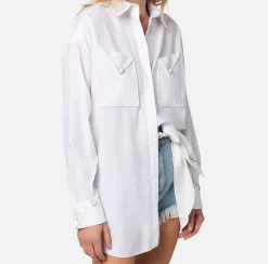 Elisabetta Franchi Camicia In Popeline Di Cotone Con Tasche^ Camicie E Bluse