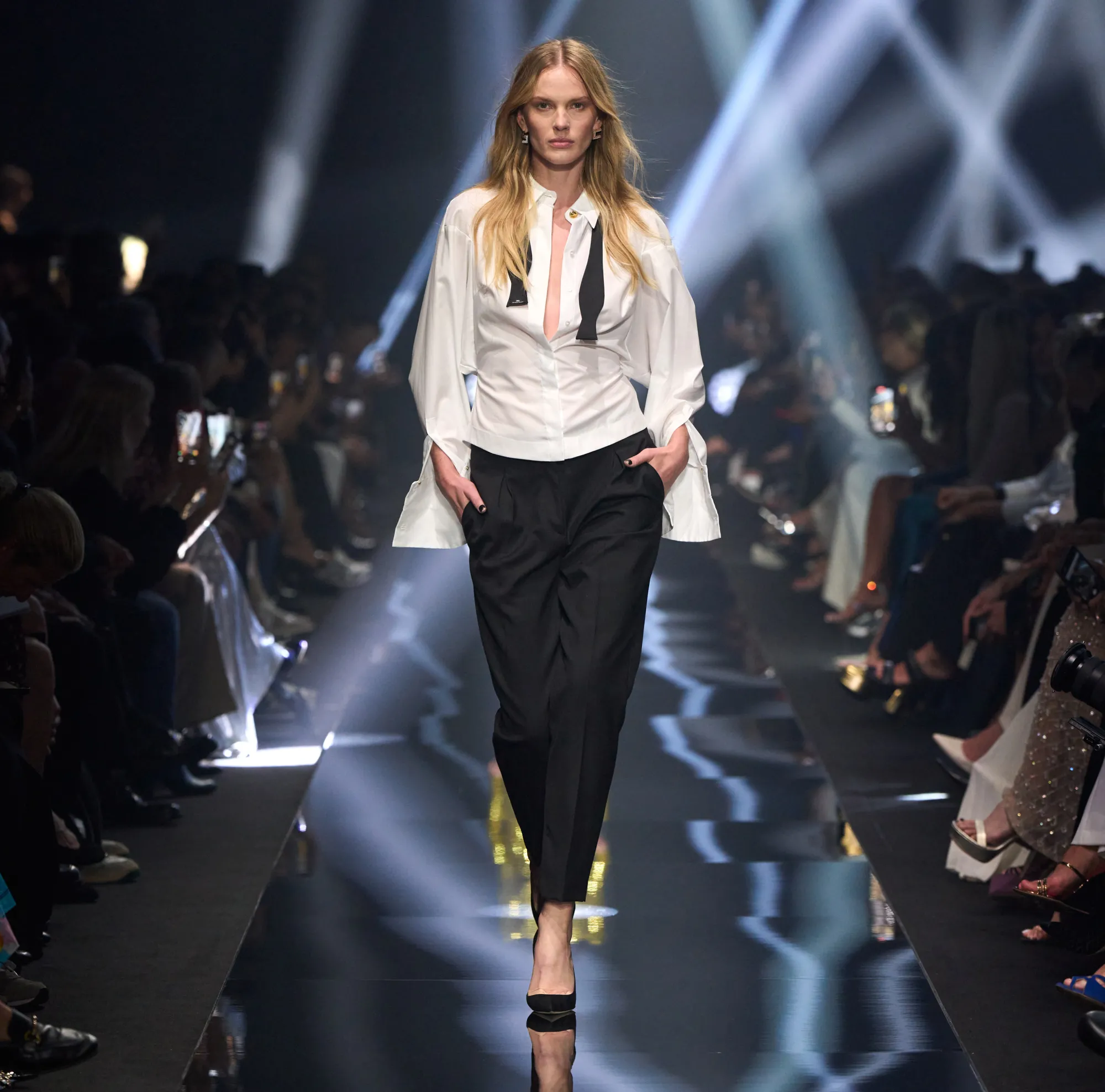 Elisabetta Franchi Camicia In Popeline Di Cotone Con Arricciatura^ Camicie E Bluse