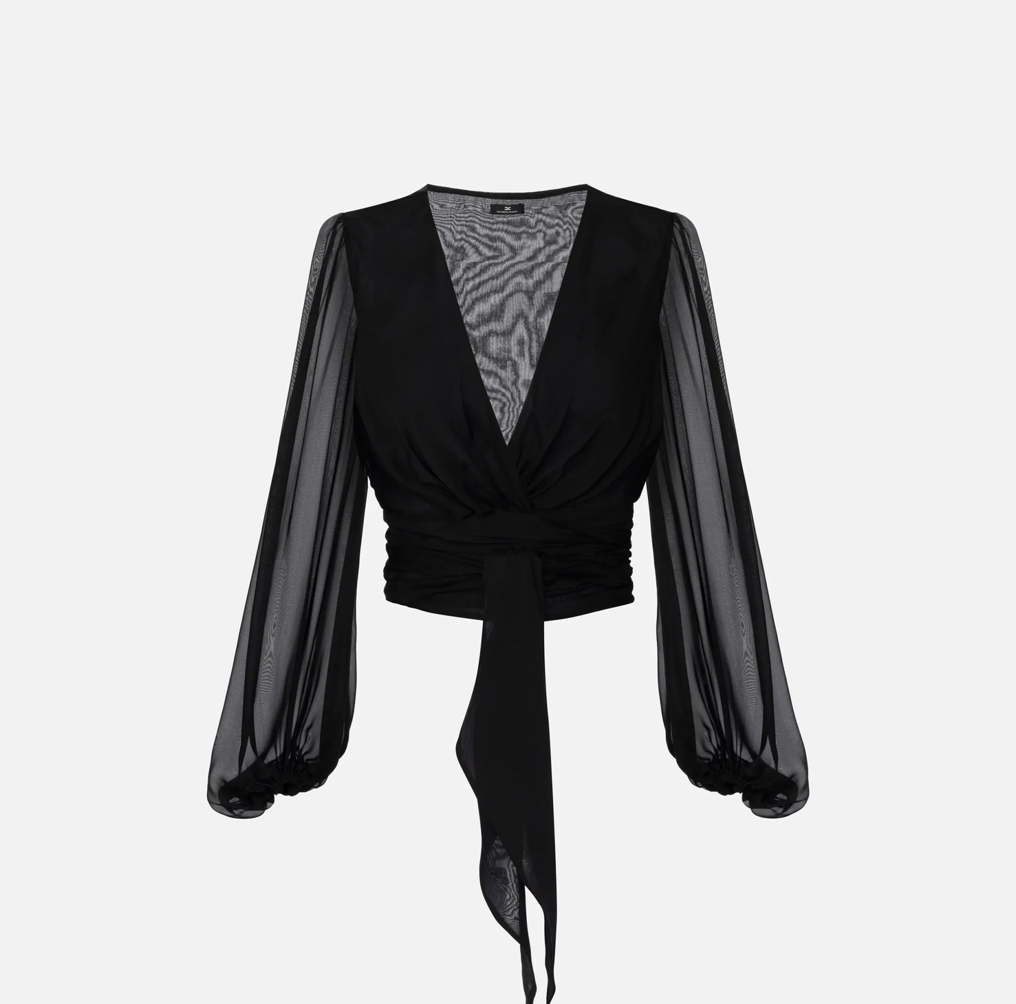 Elisabetta Franchi Camicia In Voile Di Seta Con Fusciacca^ Camicie E Bluse