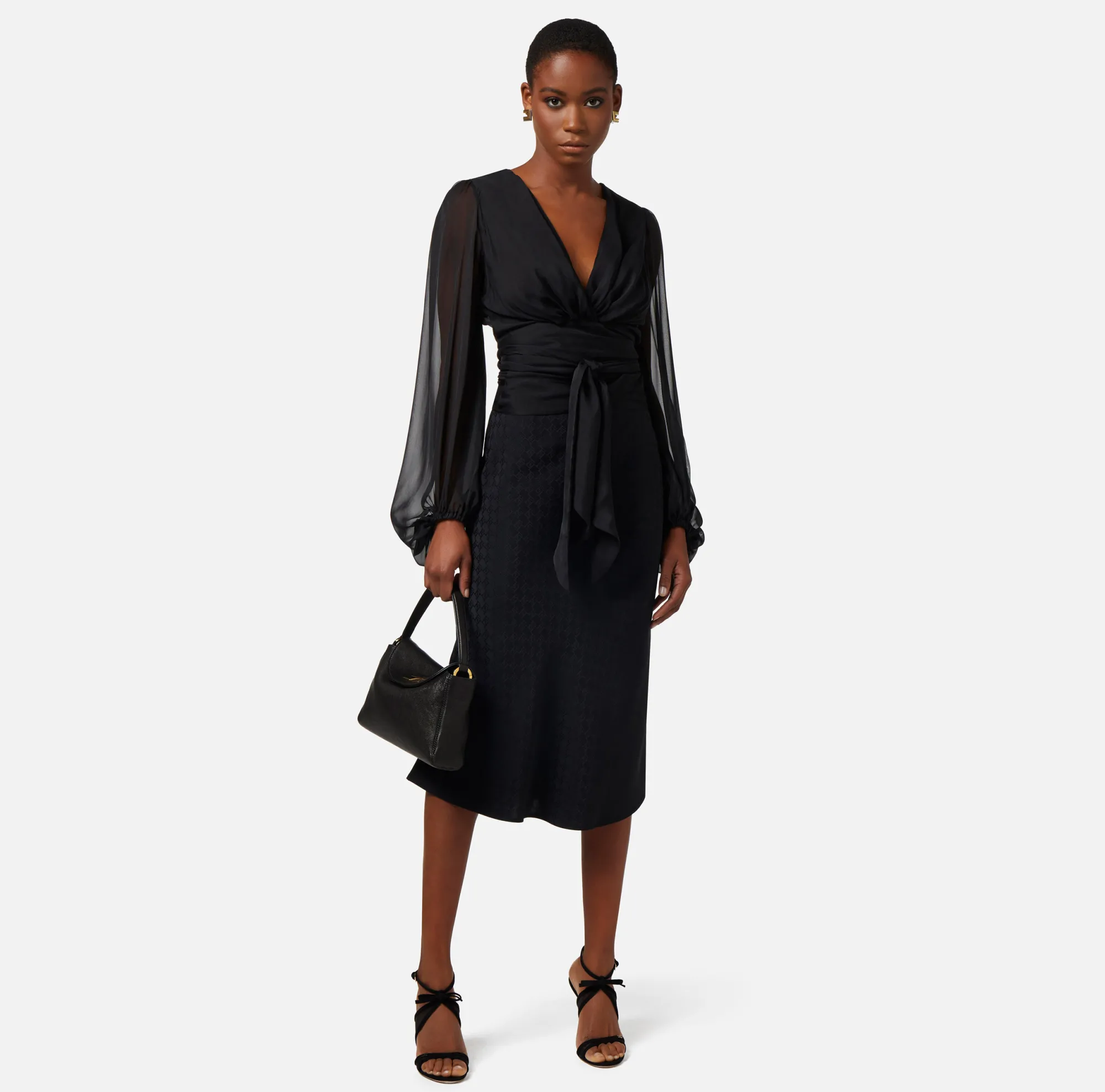 Elisabetta Franchi Camicia In Voile Di Seta Con Fusciacca^ Camicie E Bluse