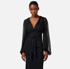 Elisabetta Franchi Camicia In Voile Di Seta Con Fusciacca^ Camicie E Bluse