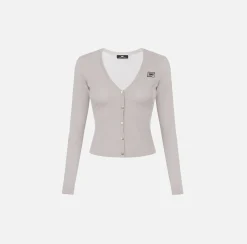 Elisabetta Franchi Cardigan In Rayon Con Logo^ Maglieria E Felpe