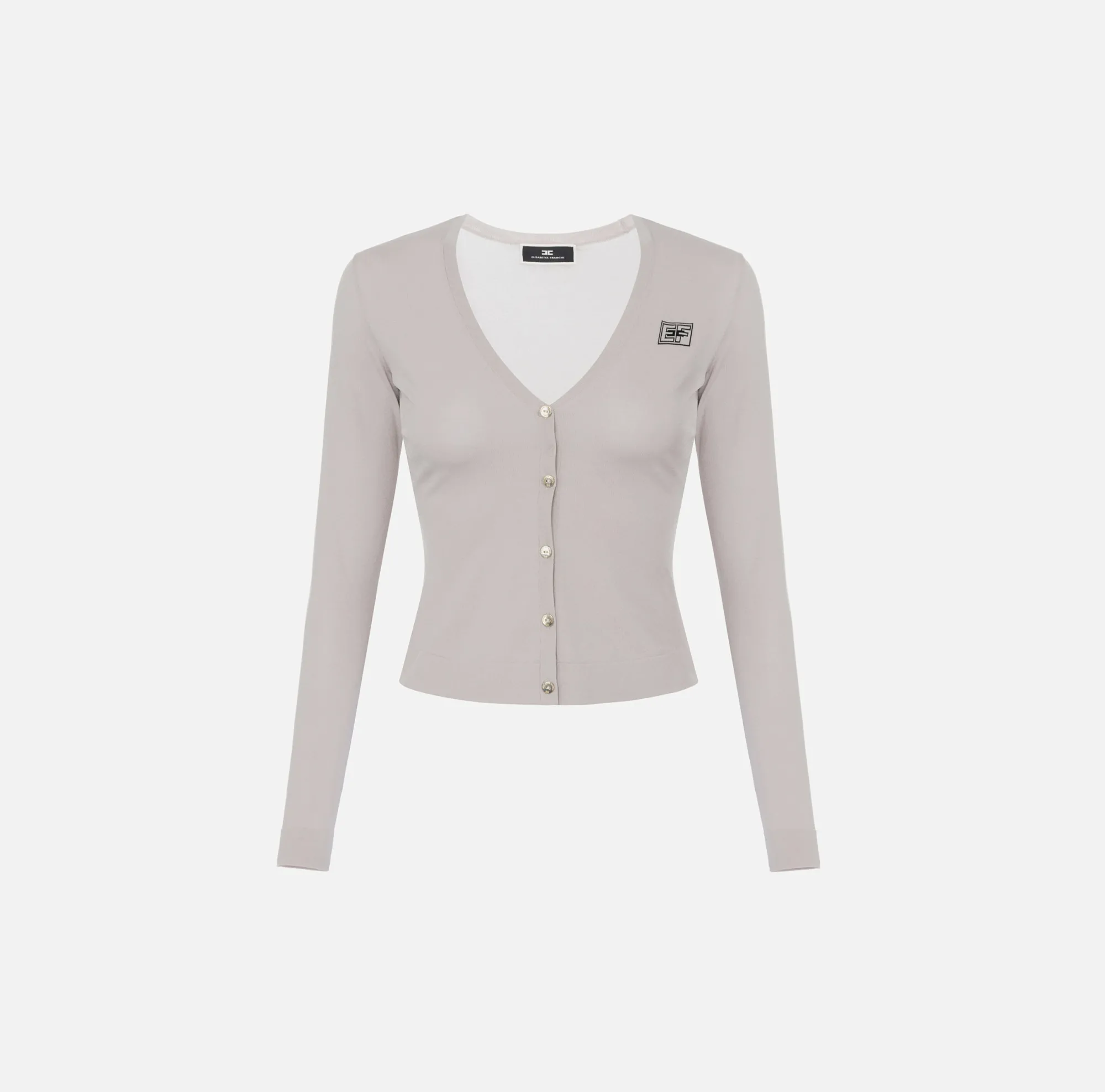 Elisabetta Franchi Cardigan In Rayon Con Logo^ Maglieria E Felpe
