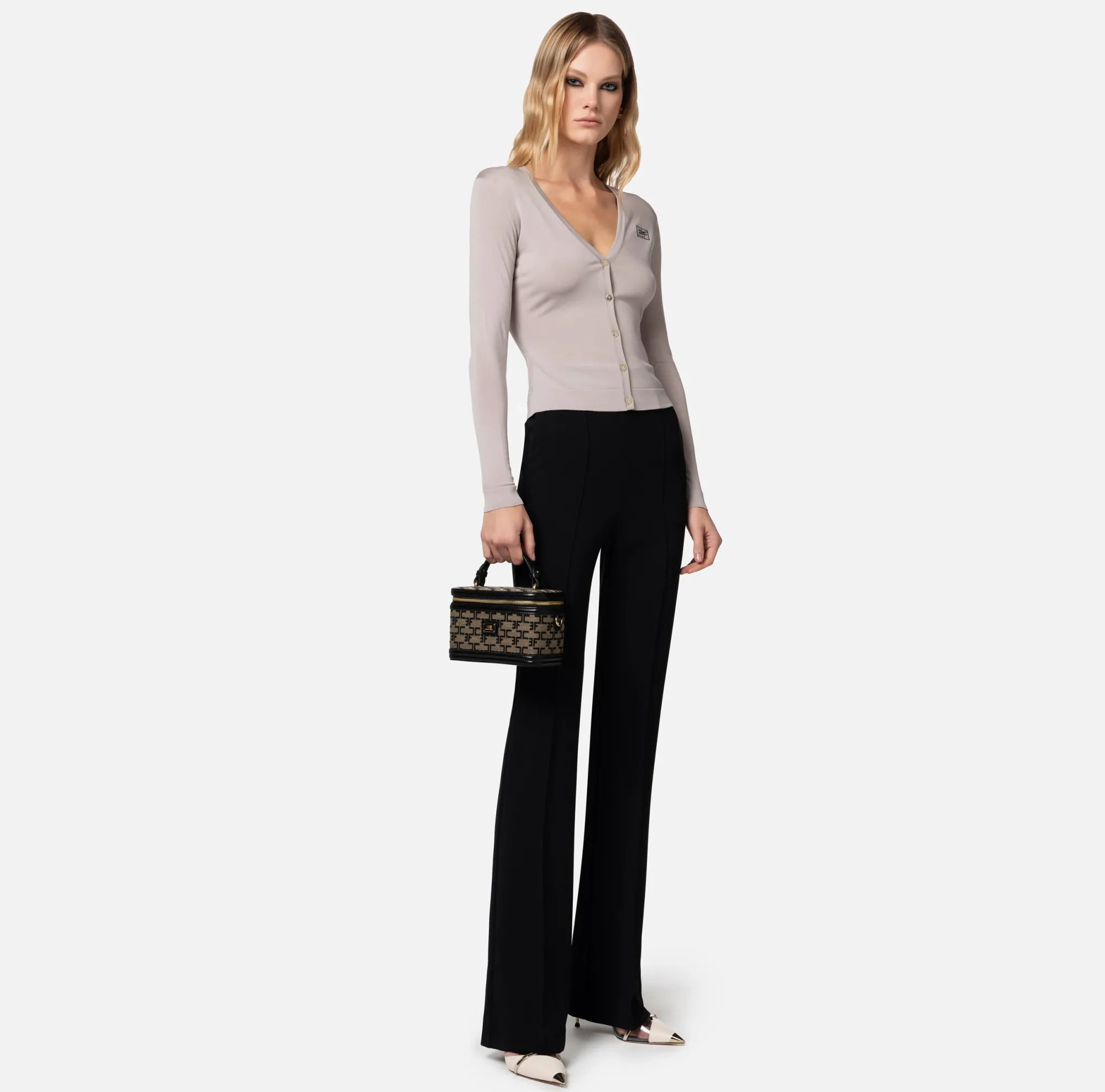 Elisabetta Franchi Cardigan In Rayon Con Logo^ Maglieria E Felpe