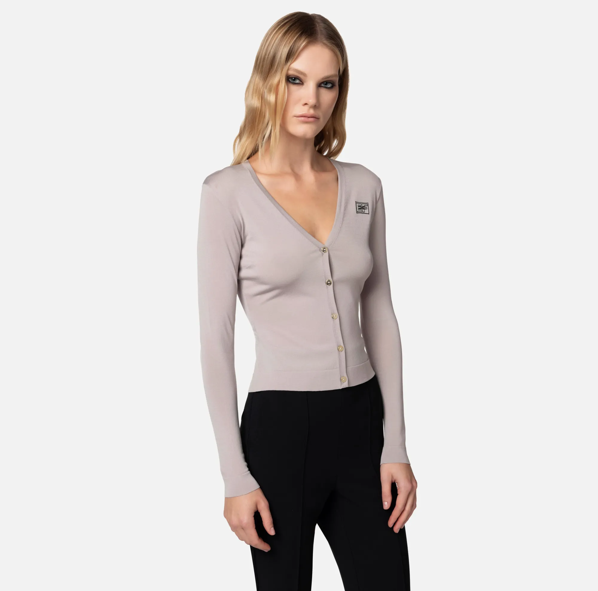 Elisabetta Franchi Cardigan In Rayon Con Logo^ Maglieria E Felpe