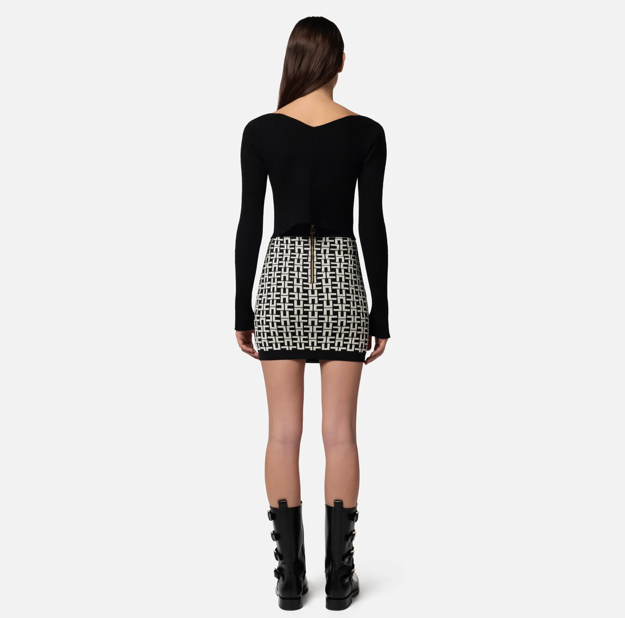 Elisabetta Franchi Cardigan In Viscosa A Coste Con Micro Morsetto^ Maglieria E Felpe