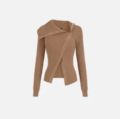 Elisabetta Franchi Cardigan In Viscosa Con Abbottonatura Asimmetrica^ Maglieria E Felpe