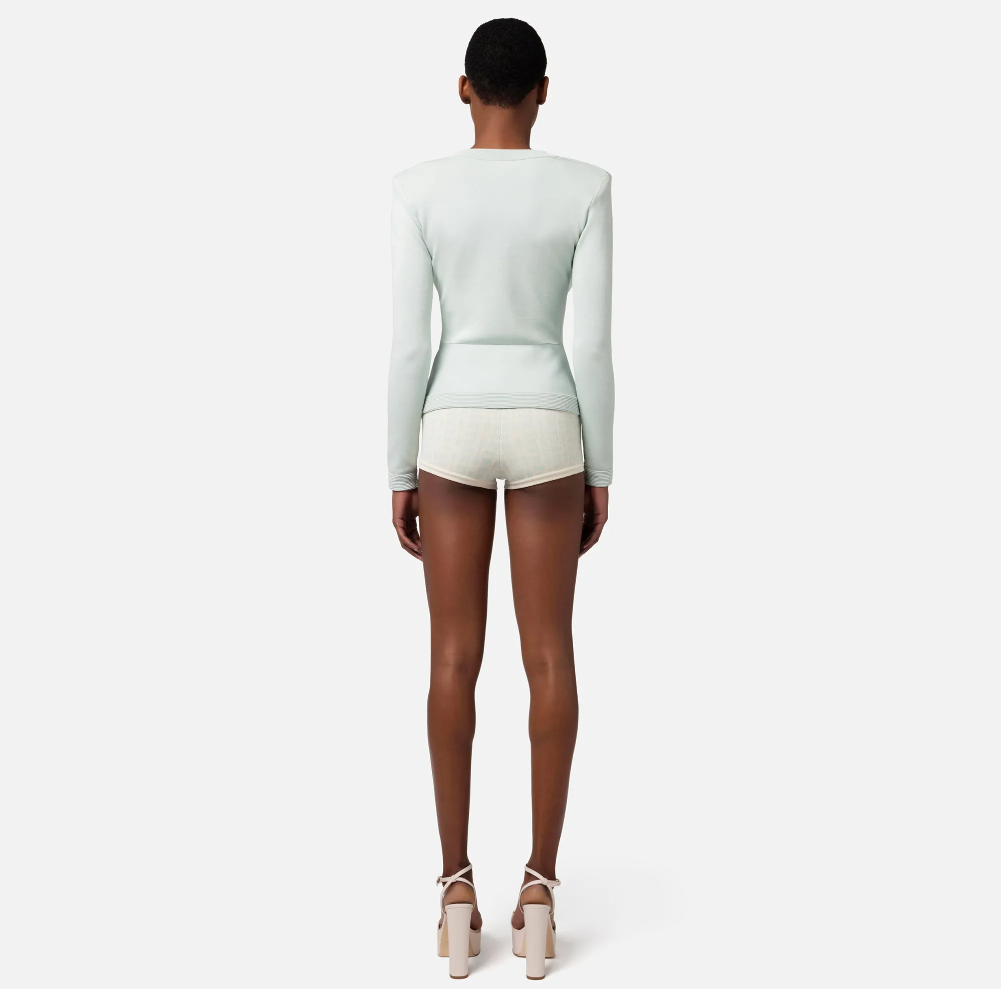 Elisabetta Franchi Cardigan In Viscosa Lucida Con Bottoni Gemello^ Maglieria E Felpe