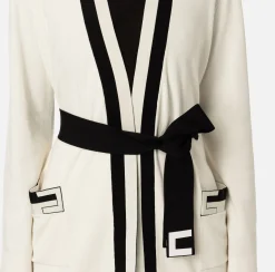 Elisabetta Franchi Cardigan Kimono In Viscosa Jacquard^ Maglieria E Felpe