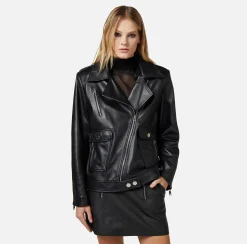 Elisabetta Franchi Chiodo In Pelle^ Giacche & Trench