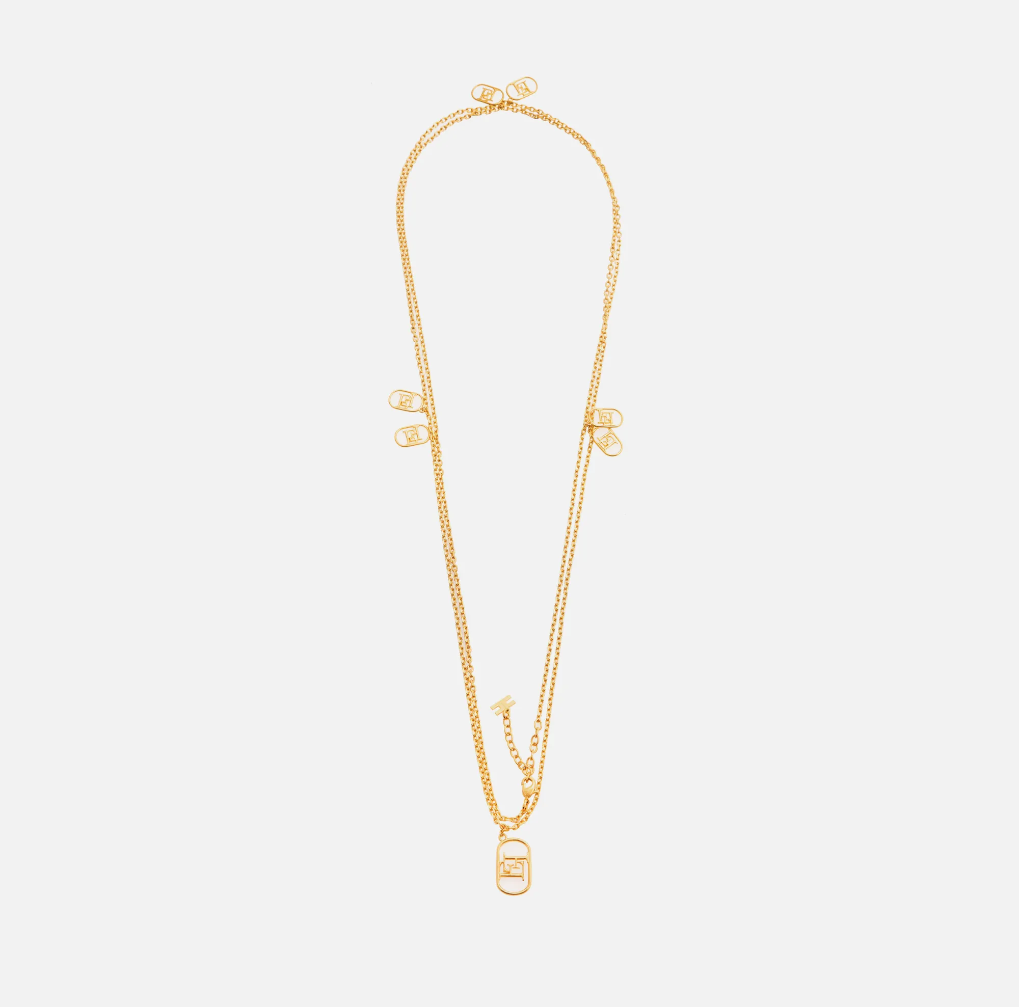 Elisabetta Franchi Collana Lunga Con Charms Logo^ Mostra Tutti