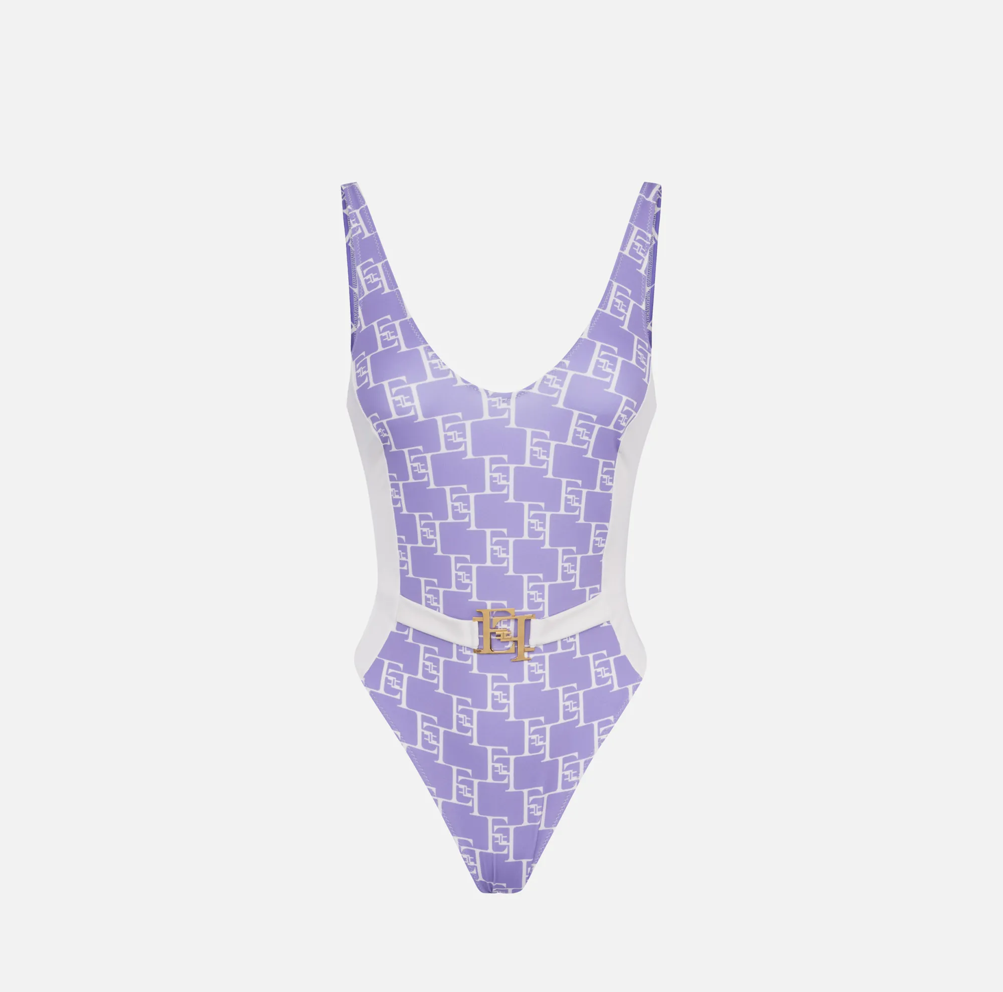 Elisabetta Franchi Costume Intero In Lycra Stampa Logo Con Fascione^ Beachwear