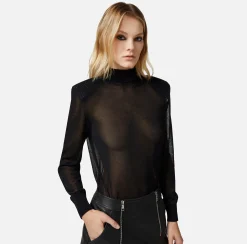 Elisabetta Franchi Dolcevita In Viscosa Con Spalline^ Maglieria E Felpe