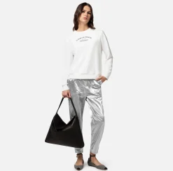 Elisabetta Franchi Felpa Girocollo In Cotone Con Stampa Logo^ Maglieria E Felpe