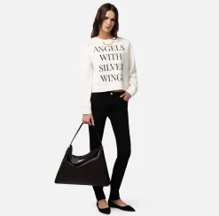 Elisabetta Franchi Felpa Girocollo In Cotone Con Stampa^ Maglieria E Felpe