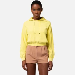 Elisabetta Franchi Felpa In Cotone Stone Wash Con Cappuccio^ Maglieria E Felpe