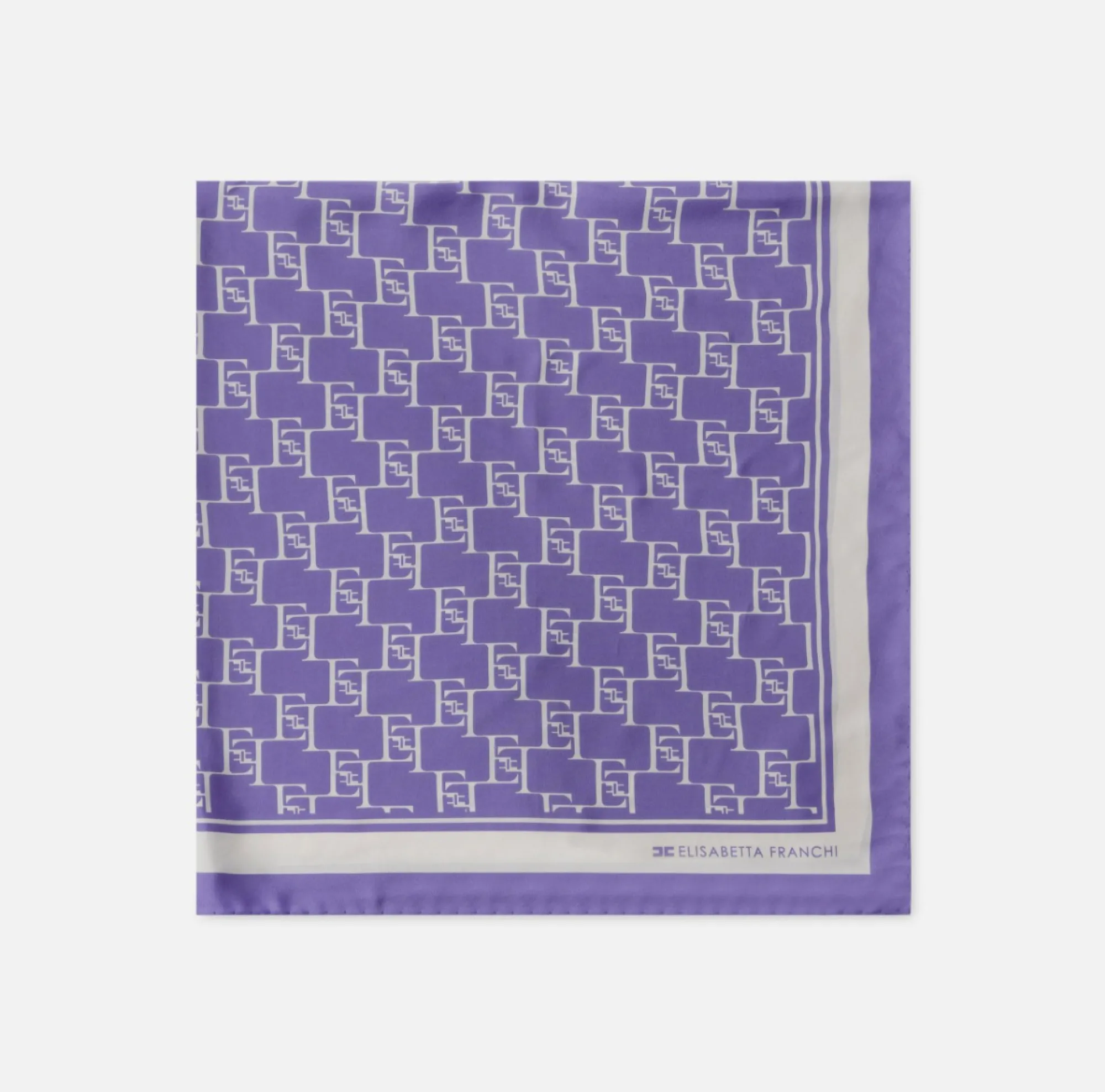 Elisabetta Franchi Foulard Grande In Twill Di Seta Stampa Logo^ Mostra Tutti