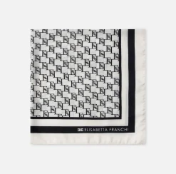 Elisabetta Franchi Foulard Medio In Twill Di Seta Stampa Logo^ Mostra Tutti