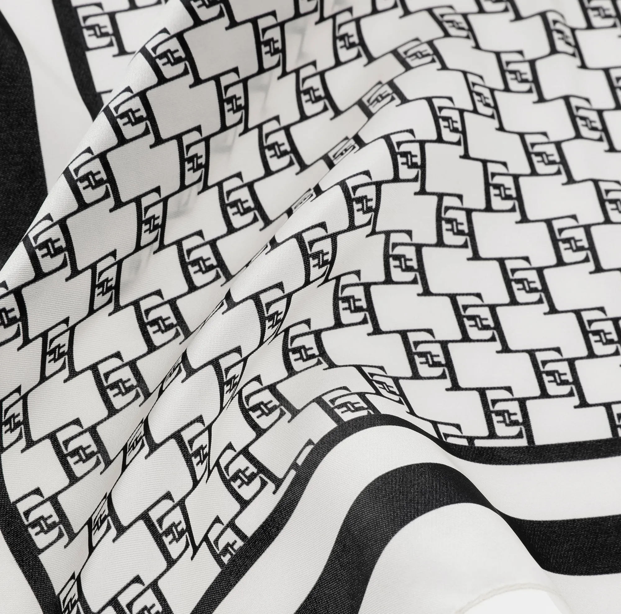Elisabetta Franchi Foulard Medio In Twill Di Seta Stampa Logo^ Mostra Tutti