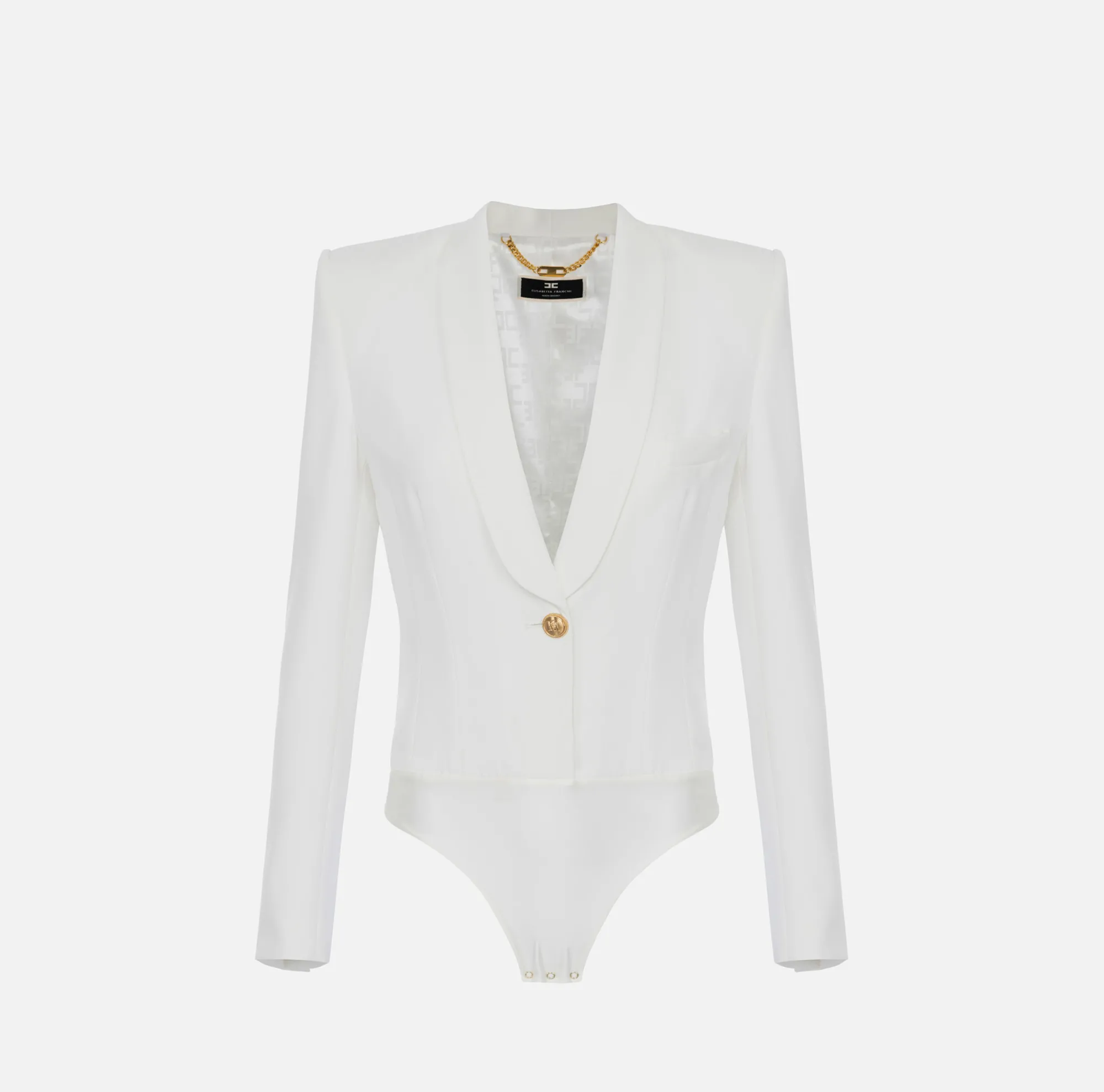Elisabetta Franchi Giacca A Body In Crepe Con Rever Sciallato^ Top, T-Shirt & Body