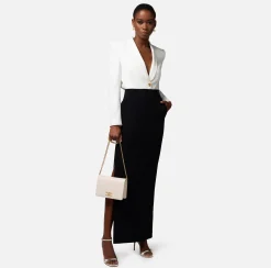 Elisabetta Franchi Giacca A Body In Crepe Con Rever Sciallato^ Top, T-Shirt & Body